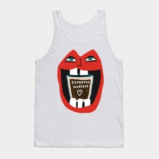 Express Yourself - Funny Coffee Pop Art Illustration Tank Top